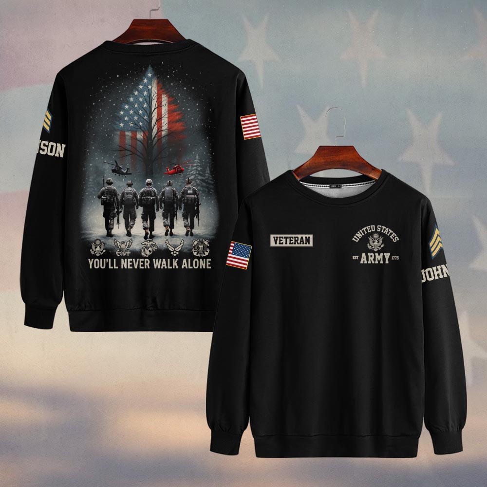 Premium Custom US Army Sweatshirt VPVC750027, Gifts For US Army Veteran, Gifts On Father’s Day, Veterans Day