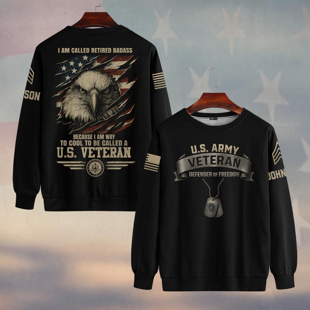 Premium Custom US Army Sweatshirt VPVC750030, Gifts For US Army Veteran, Gifts On Father’s Day, Veterans Day
