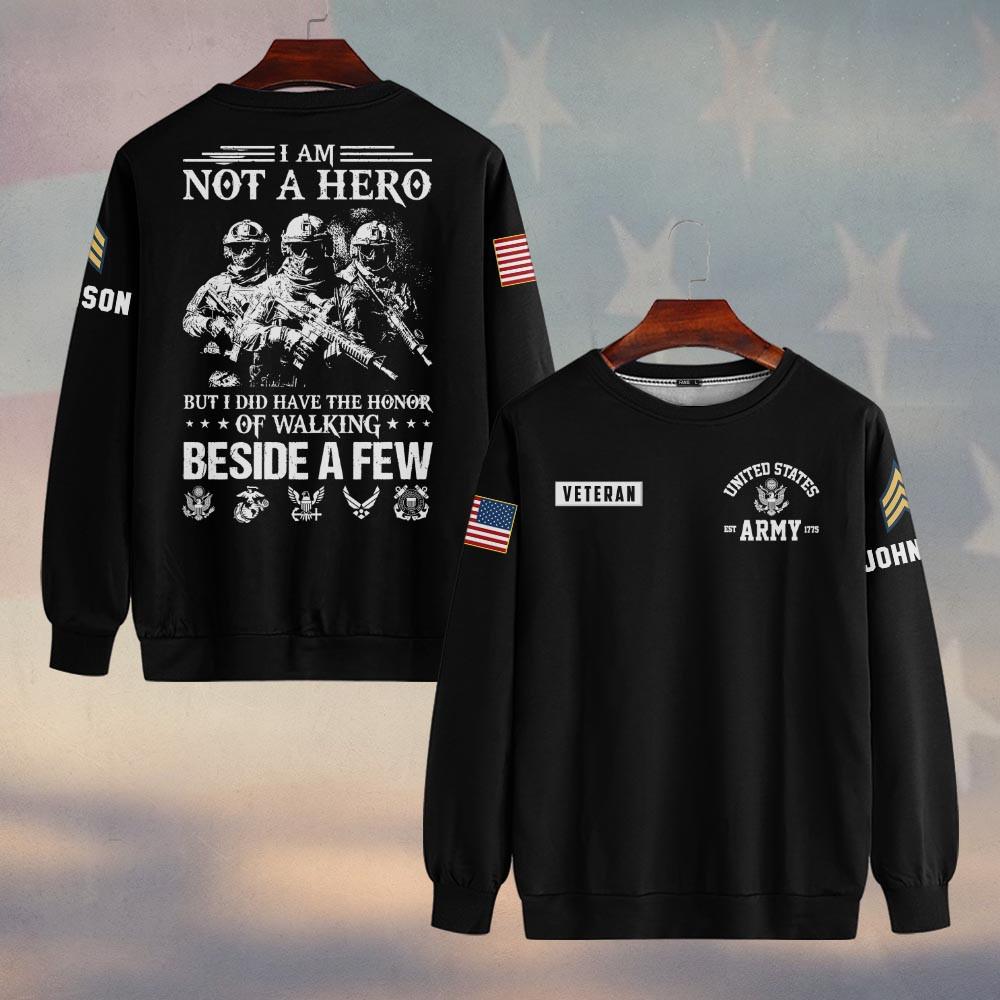 Premium Custom US Army Sweatshirt VPVC750031, Gifts For US Army Veteran, Gifts On Father’s Day, Veterans Day