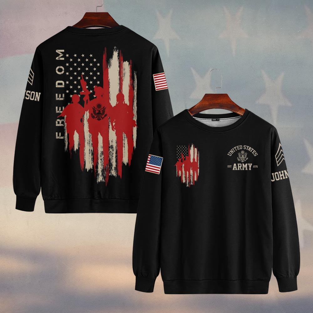 Premium Custom US Army Sweatshirt VPVC750034, Gifts For US Army Veteran, Gifts On Father’s Day, Veterans Day