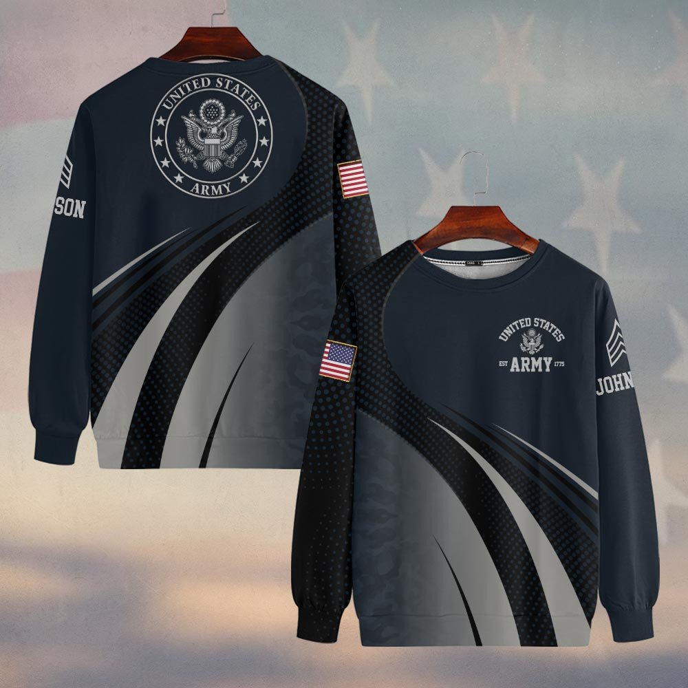 Premium Custom US Army Sweatshirt VPVC750036, Gifts For US Army Veteran, Gifts On Father’s Day, Veterans Day