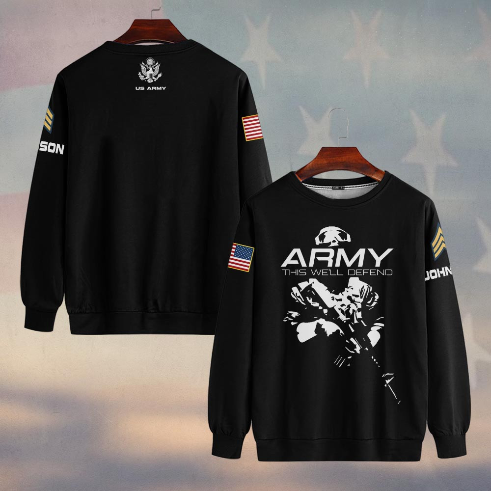 Premium Custom US Army Sweatshirt VPVC750038, Gifts For US Army Veteran, Gifts On Father’s Day, Veterans Day