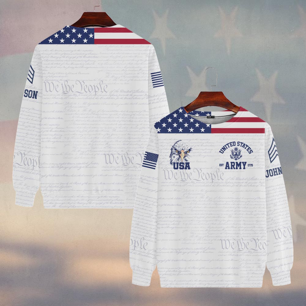 Premium Custom US Army Sweatshirt VPVC750039, Gifts For US Army Veteran, Gifts On Father’s Day, Veterans Day