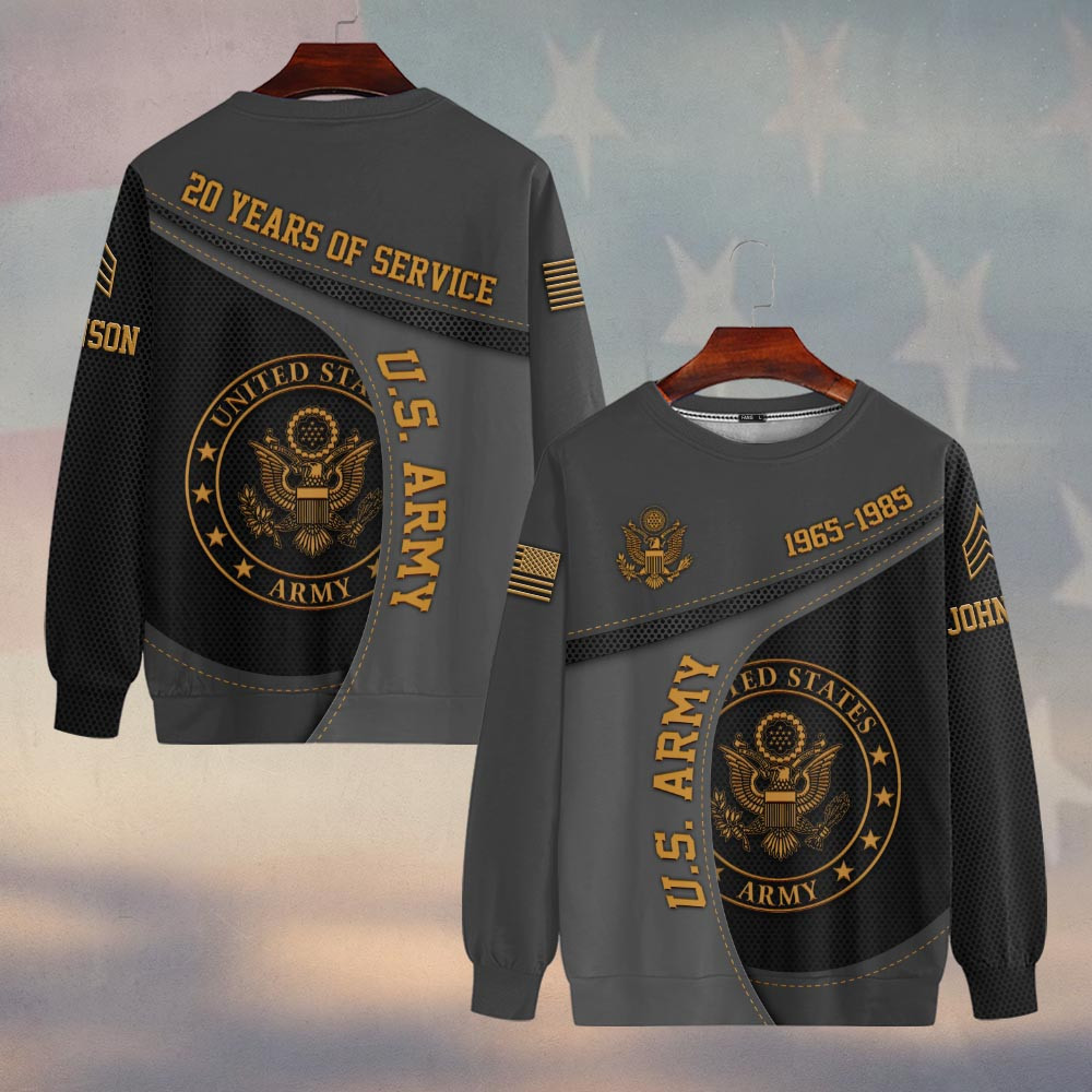 Premium Custom US Army Sweatshirt VPVC750042, Gifts For US Army Veteran, Gifts On Father’s Day, Veterans Day