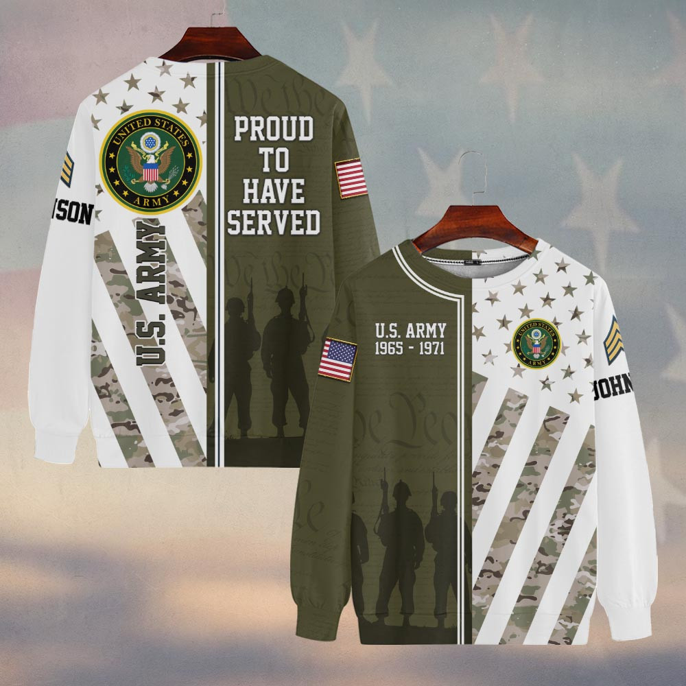 Premium Custom US Army Sweatshirt VPVC750043, Gifts For US Army Veteran, Gifts On Father’s Day, Veterans Day