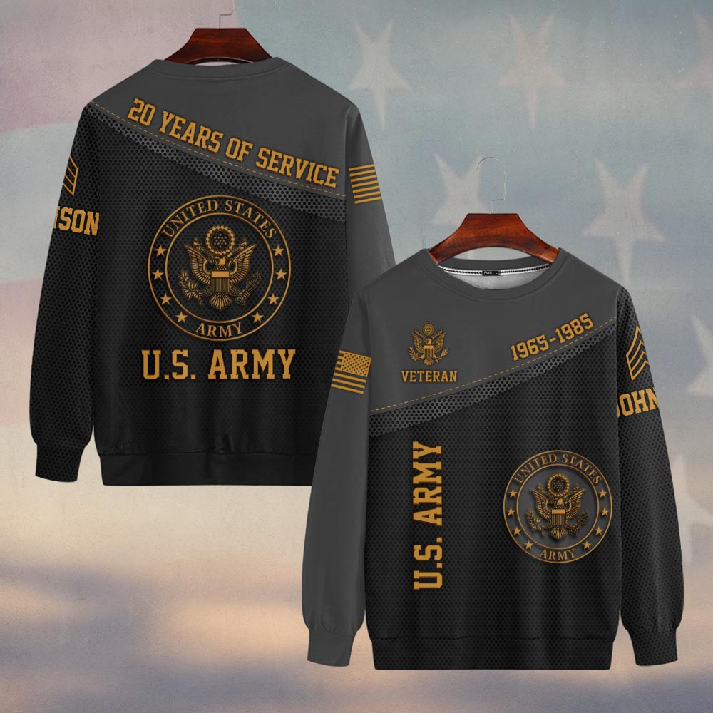 Premium Custom US Army Sweatshirt VPVC750044, Gifts For US Army Veteran, Gifts On Father’s Day, Veterans Day