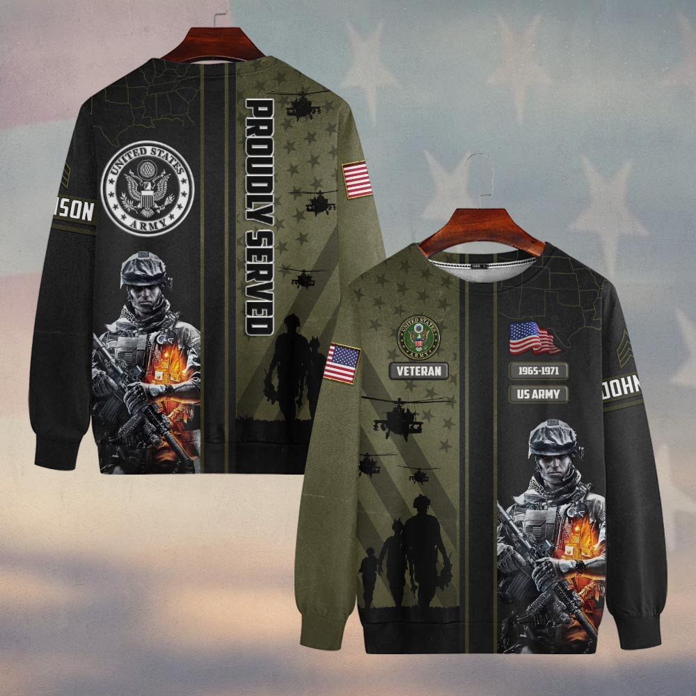 Premium Custom US Army Sweatshirt VPVC750047, Gifts For US Army Veteran, Gifts On Father’s Day, Veterans Day