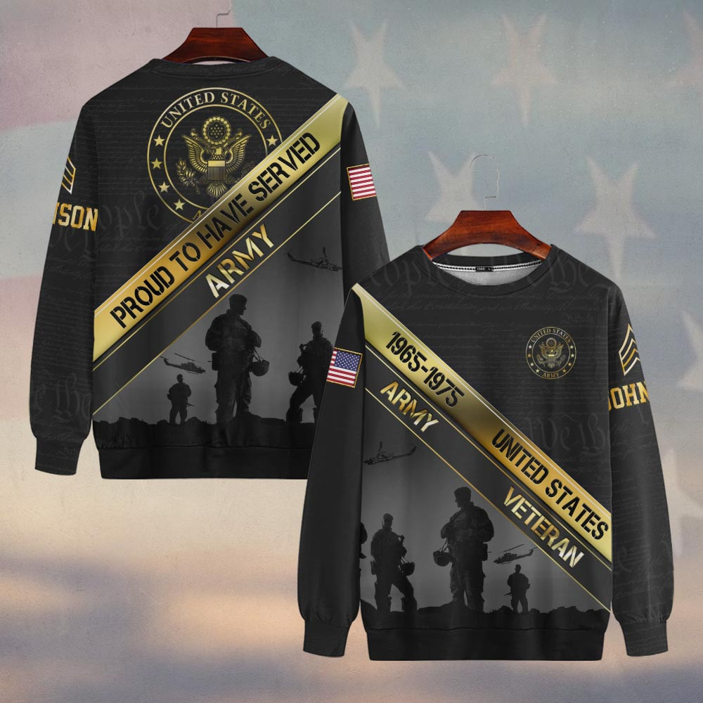 Premium Custom US Army Sweatshirt VPVC750049, Gifts For US Army Veteran, Gifts On Father’s Day, Veterans Day