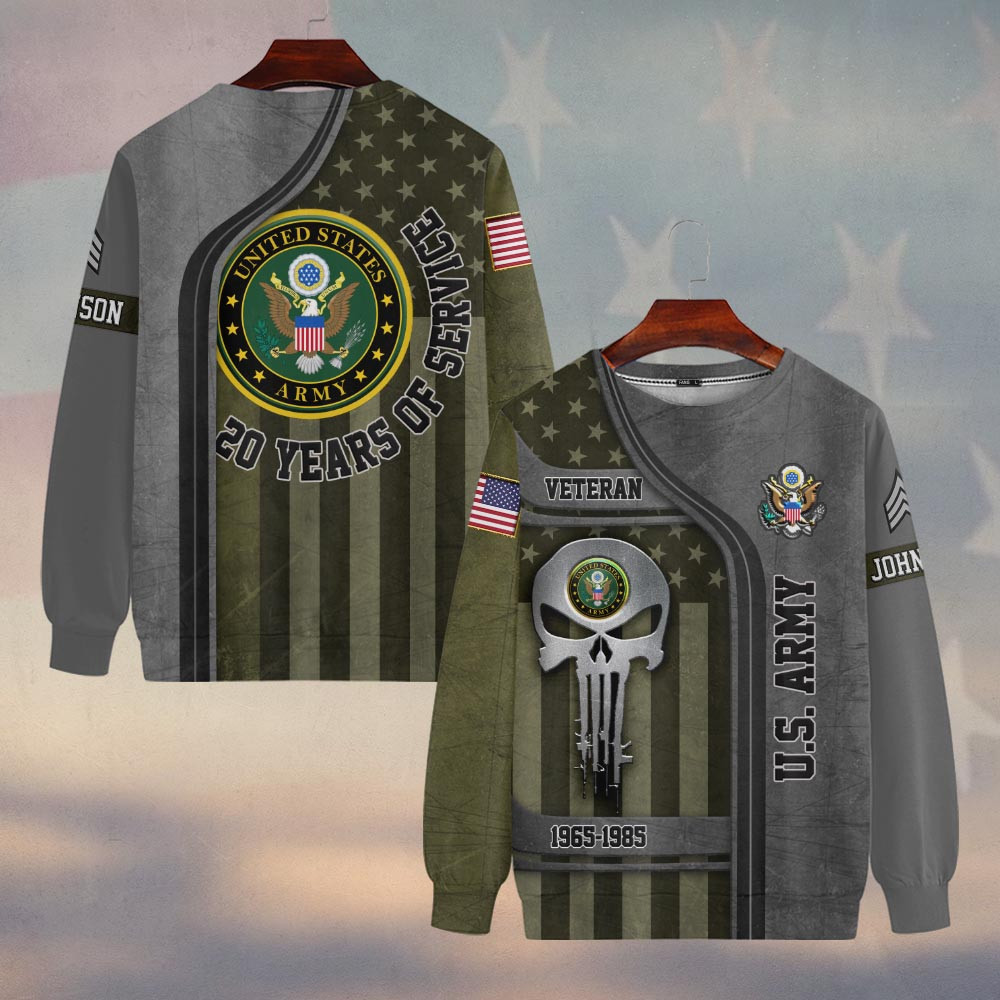 Premium Custom US Army Sweatshirt VPVC750050, Gifts For US Army Veteran, Gifts On Father’s Day, Veterans Day