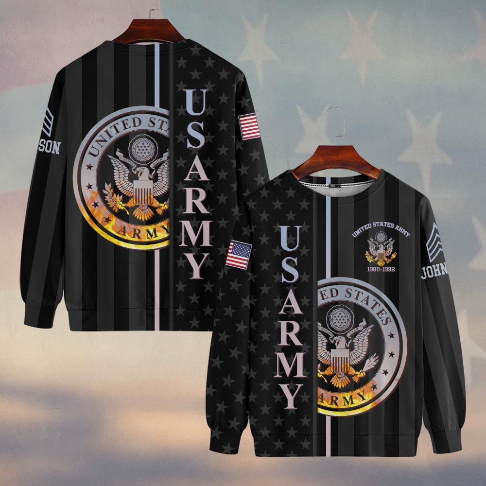 Premium Custom US Army Sweatshirt VPVC750051, Gifts For US Army Veteran, Gifts On Father’s Day, Veterans Day