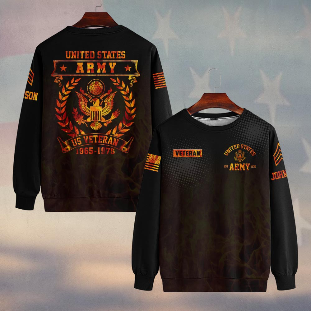 Premium Custom US Army Sweatshirt VPVC750052, Gifts For US Army Veteran, Gifts On Father’s Day, Veterans Day