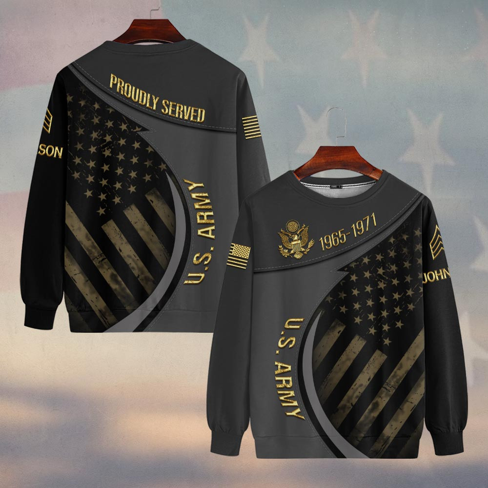 Premium Custom US Army Sweatshirt VPVC750054, Gifts For US Army Veteran, Gifts On Father’s Day, Veterans Day