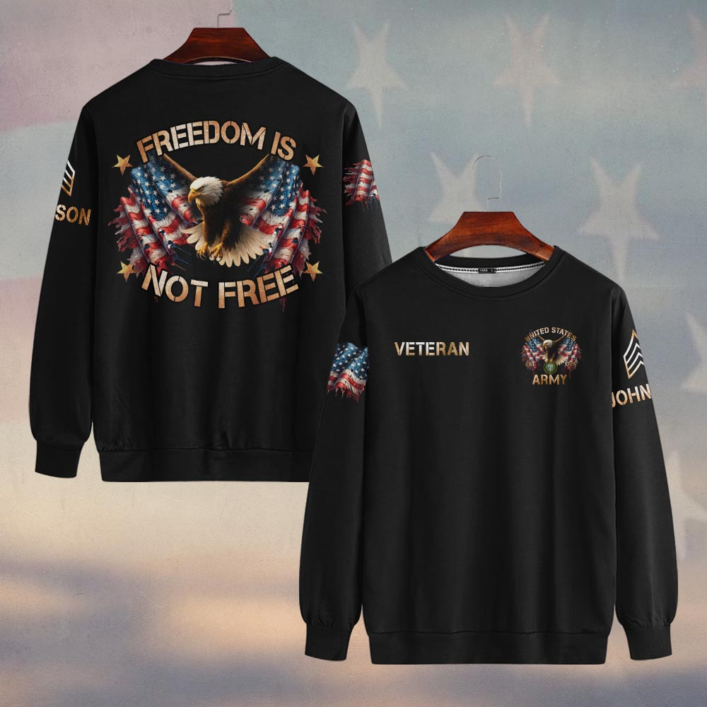 Premium Custom US Army Sweatshirt VPVC750057, Gifts For US Army Veteran, Gifts On Father’s Day, Veterans Day