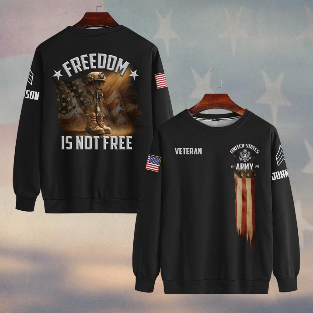 Premium Custom US Army Sweatshirt VPVC750058, Gifts For US Army Veteran, Gifts On Father’s Day, Veterans Day