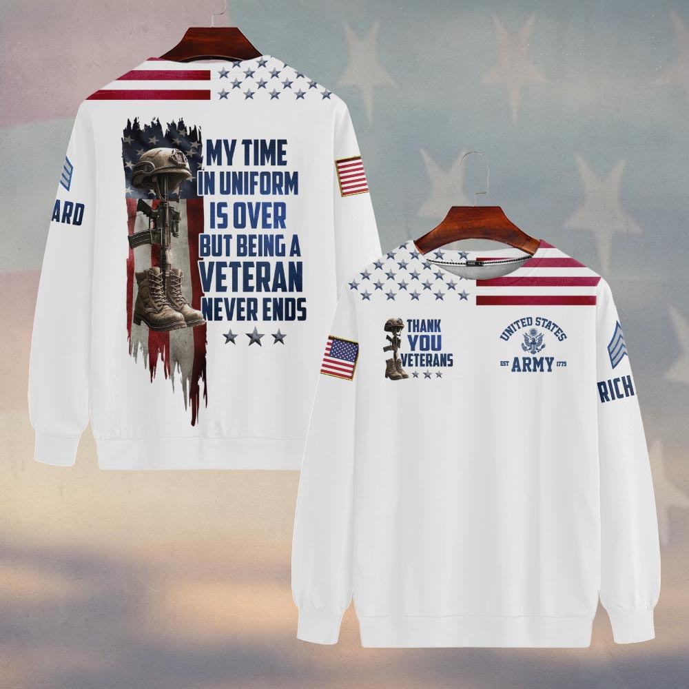 Premium Custom US Army Sweatshirt VPVC750061, Gifts For US Army Veteran, Gifts On Father’s Day, Veterans Day