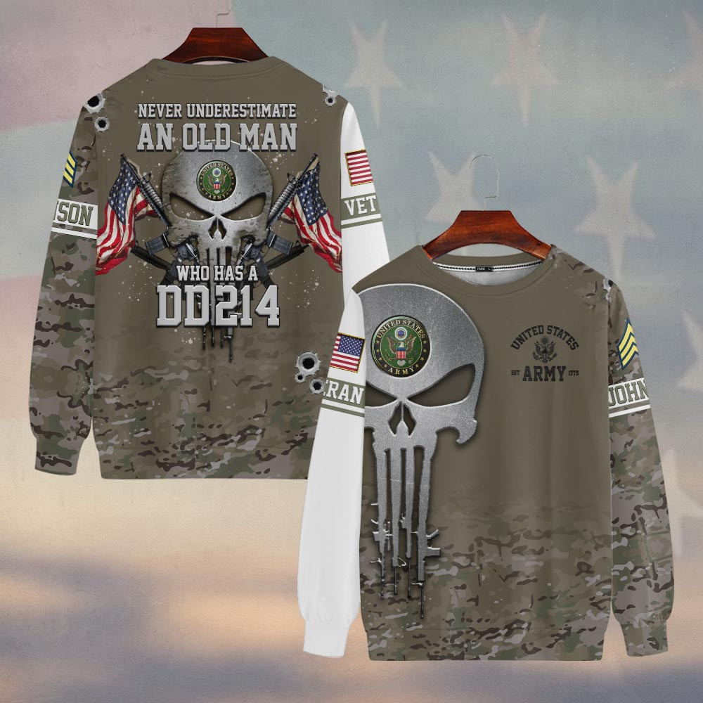Premium Custom US Army Sweatshirt VPVC750063, Gifts For US Army Veteran, Gifts On Father’s Day, Veterans Day