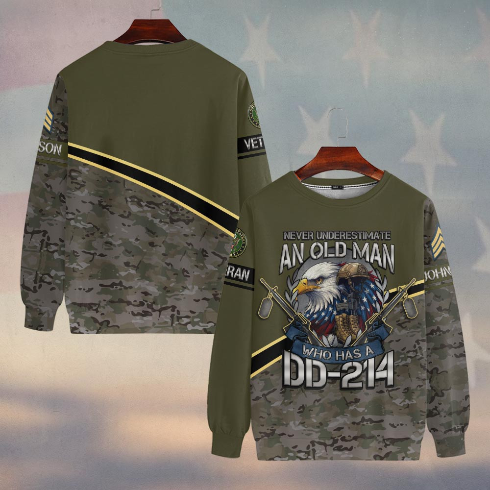 Premium Custom US Army Sweatshirt VPVC750065, Gifts For US Army Veteran, Gifts On Father’s Day, Veterans Day