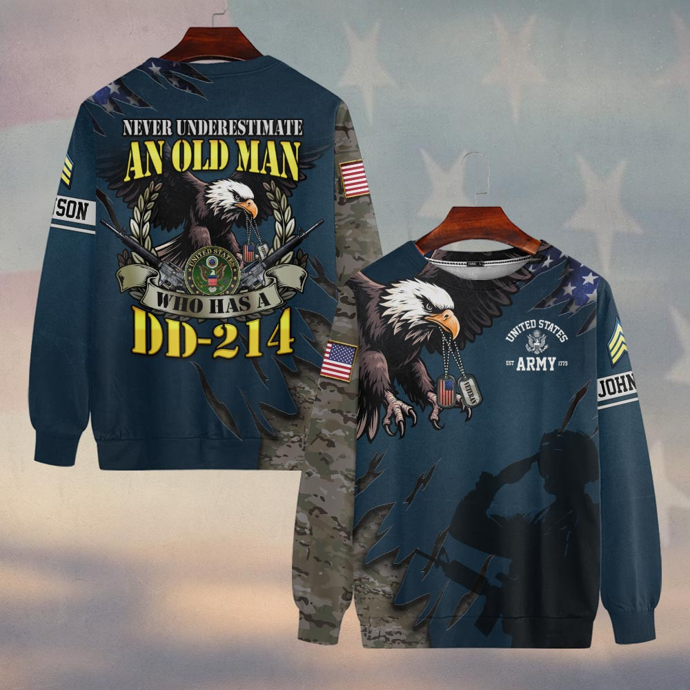 Premium Custom US Army Sweatshirt VPVC750067, Gifts For US Army Veteran, Gifts On Father’s Day, Veterans Day