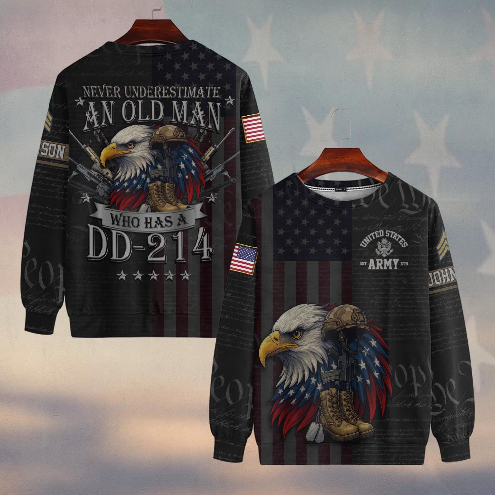 Premium Custom US Army Sweatshirt VPVC750068, Gifts For US Army Veteran, Gifts On Father’s Day, Veterans Day