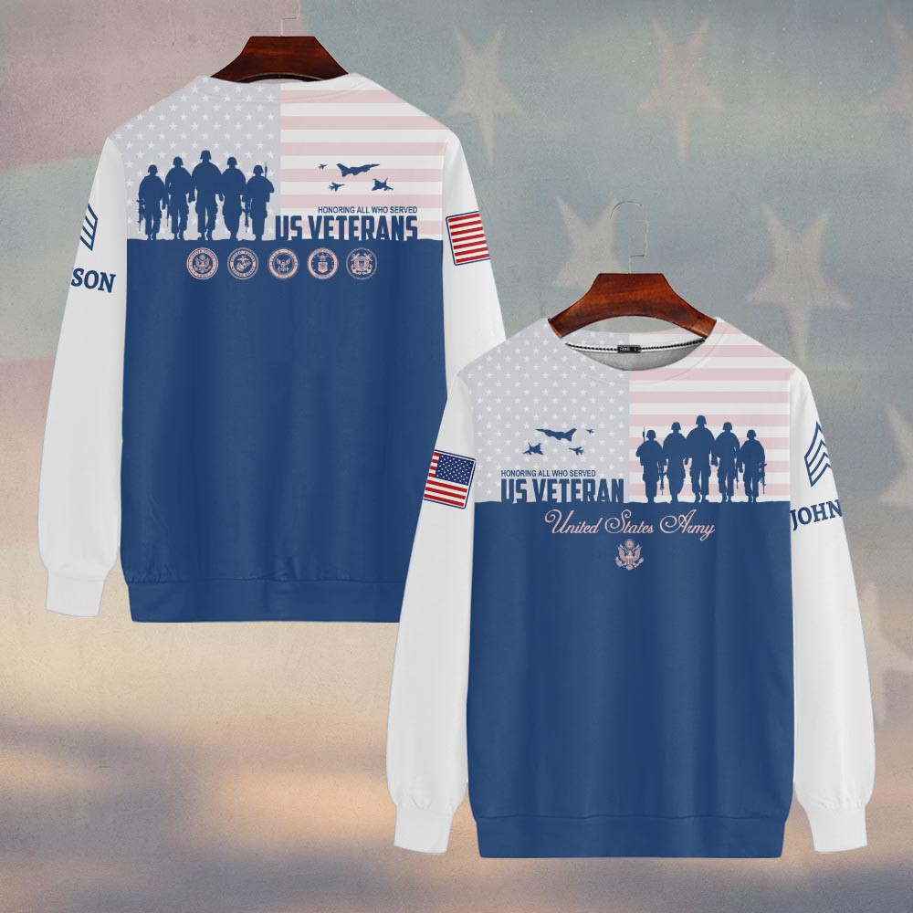 Premium Custom US Army Sweatshirt VPVC750069, Gifts For US Army Veteran, Gifts On Father’s Day, Veterans Day