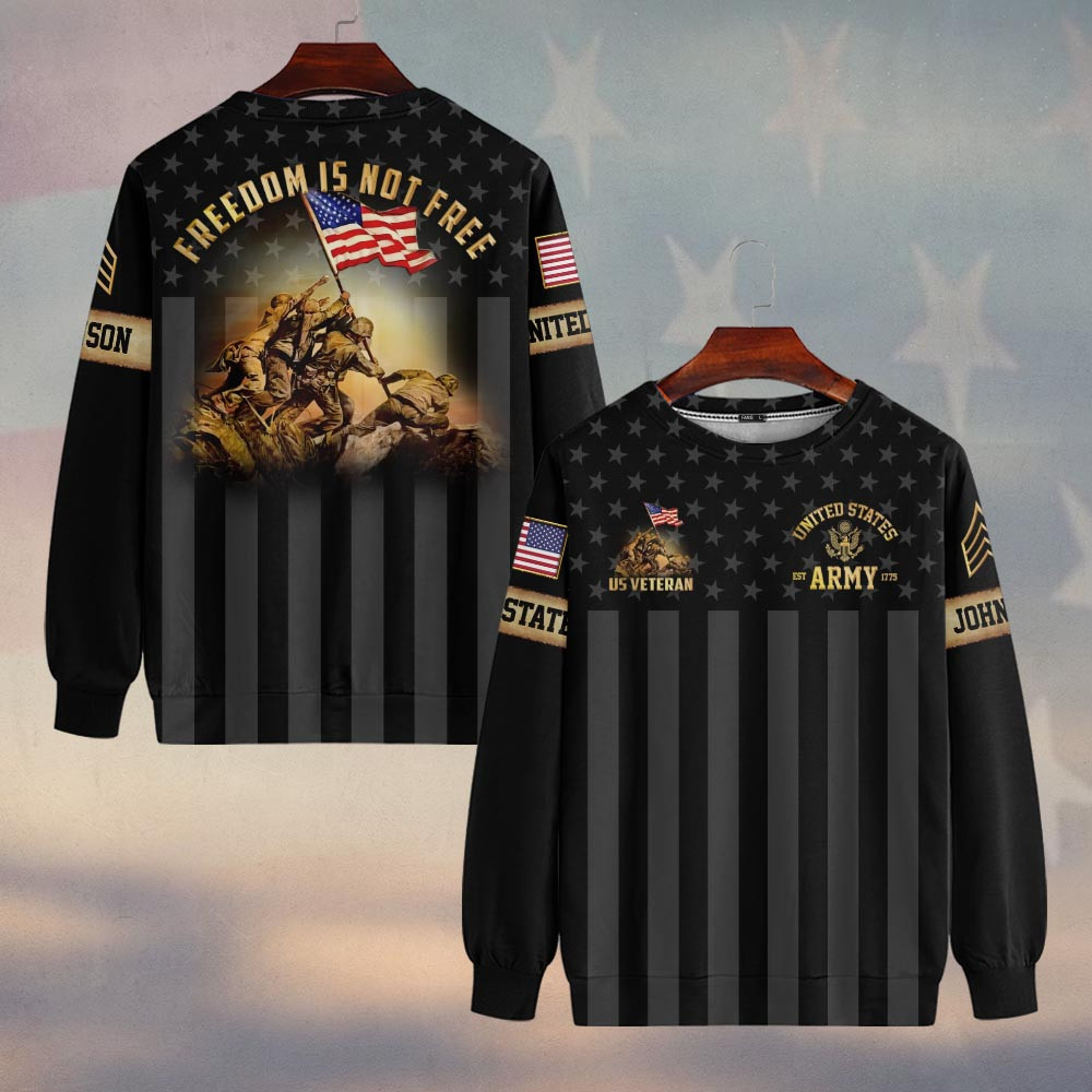 Premium Custom US Army Sweatshirt VPVC750072, Gifts For US Army Veteran, Gifts On Father’s Day, Veterans Day