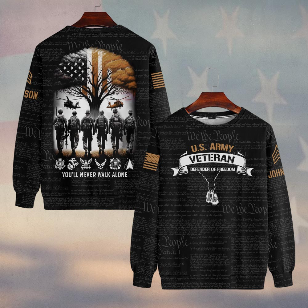 Premium Custom US Army Sweatshirt VPVC750074, Gifts For US Army Veteran, Gifts On Father’s Day, Veterans Day