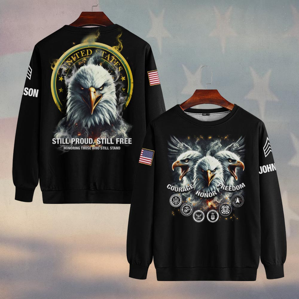 Premium Custom US Army Sweatshirt VPVC750075, Gifts For US Army Veteran, Gifts On Father’s Day, Veterans Day