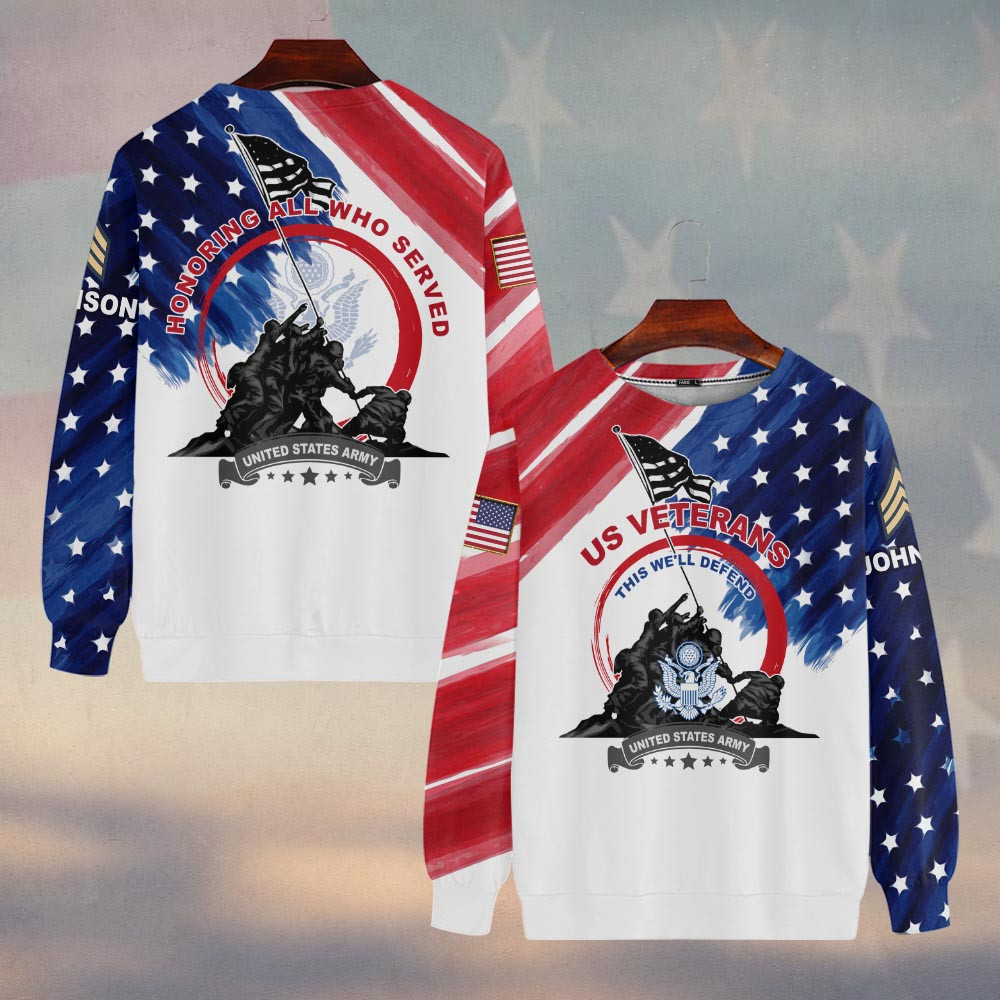 Premium Custom US Army Sweatshirt VPVC750077, Gifts For US Army Veteran, Gifts On Father’s Day, Veterans Day