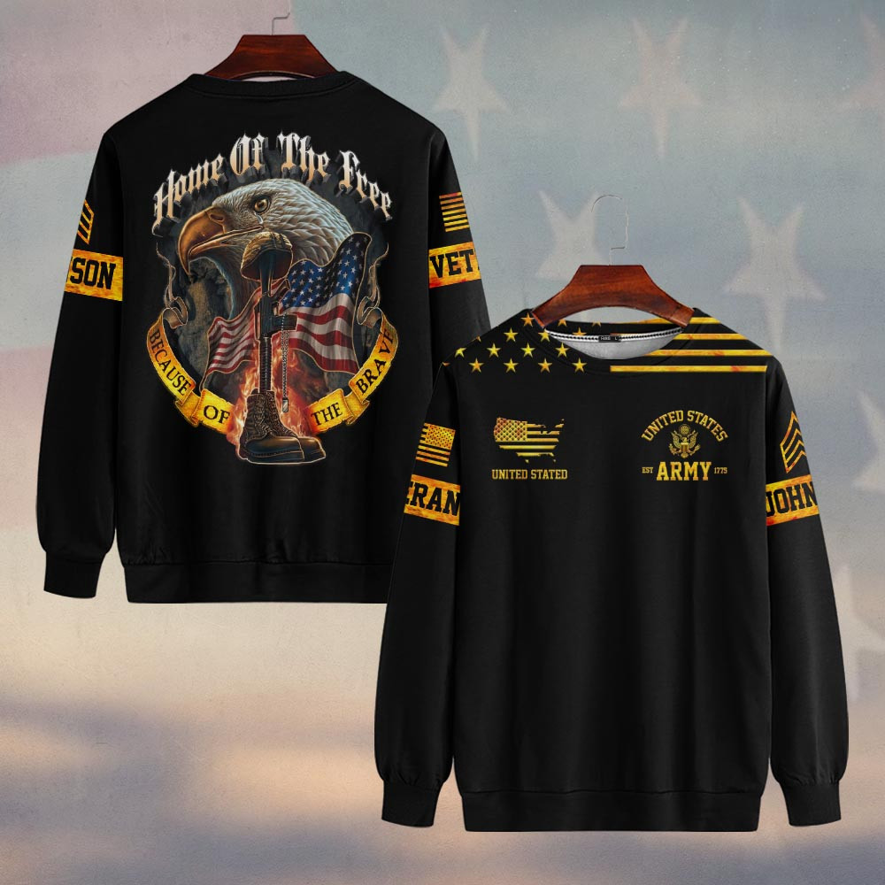 Premium Custom US Army Sweatshirt VPVC750078, Gifts For US Army Veteran, Gifts On Father’s Day, Veterans Day
