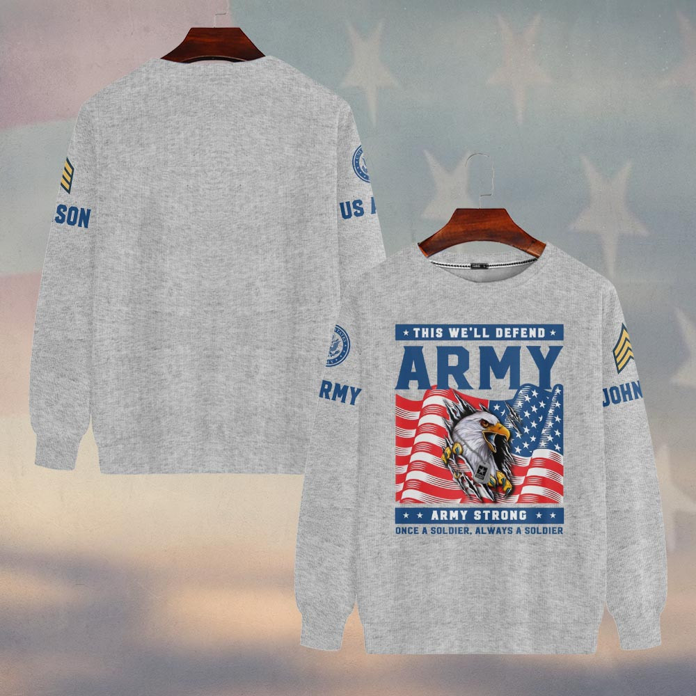 Premium Custom US Army Sweatshirt VPVC750081, Gifts For US Army Veteran, Gifts On Father’s Day, Veterans Day