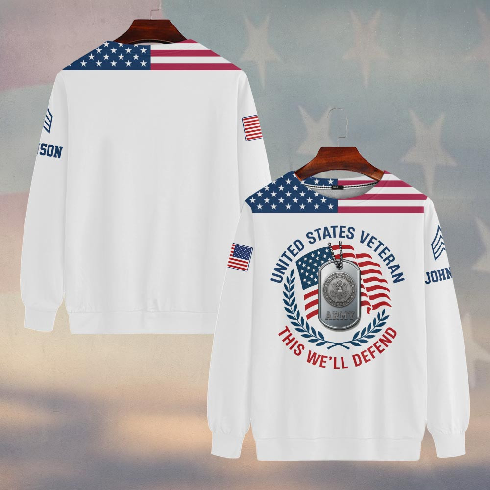 Premium Custom US Army Sweatshirt VPVC750082, Gifts For US Army Veteran, Gifts On Father’s Day, Veterans Day