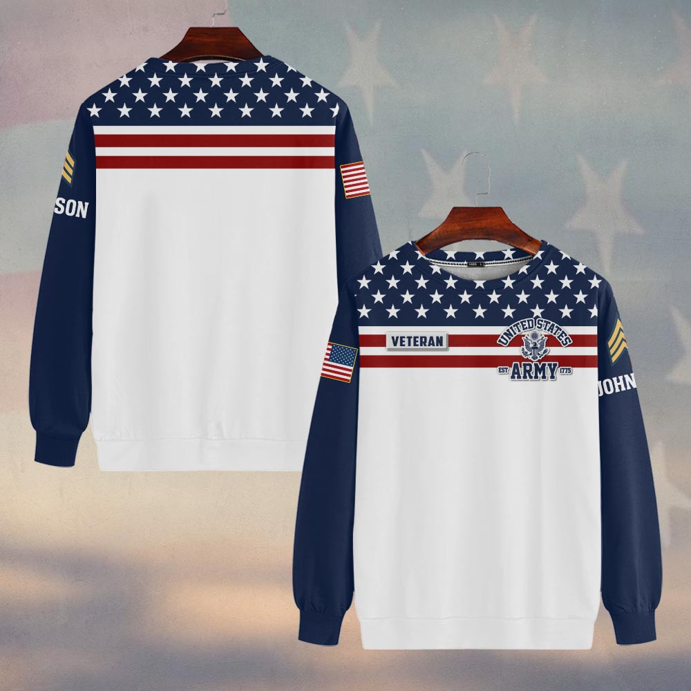 Premium Custom US Army Sweatshirt VPVC750083, Gifts For US Army Veteran, Gifts On Father’s Day, Veterans Day