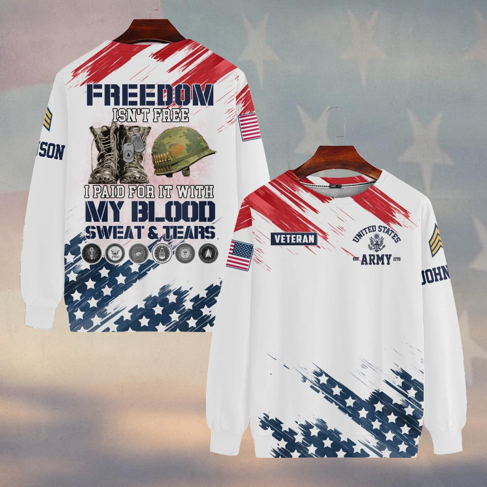 Premium Custom US Army Sweatshirt VPVC750086, Gifts For US Army Veteran, Gifts On Father’s Day, Veterans Day