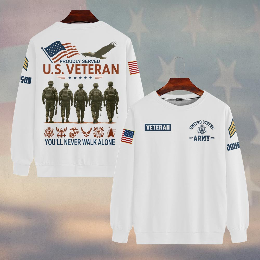 Premium Custom US Army Sweatshirt VPVC750091, Gifts For US Army Veteran, Gifts On Father’s Day, Veterans Day