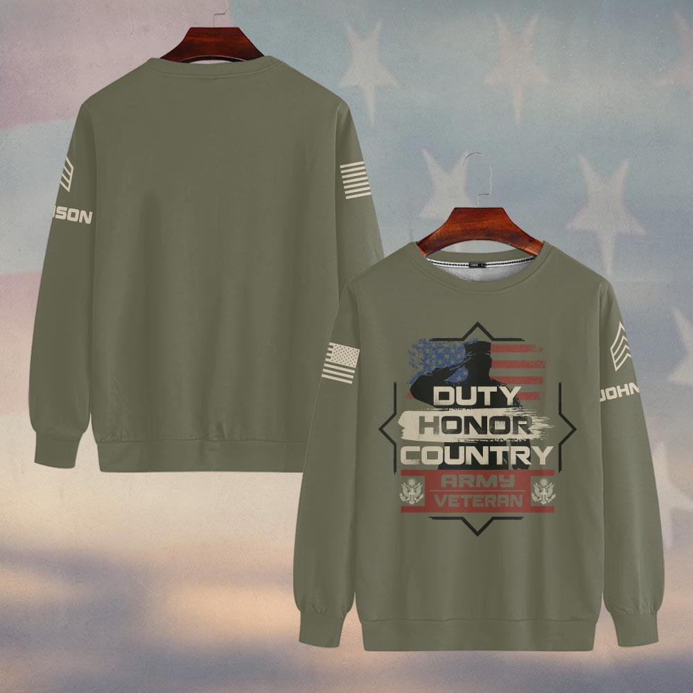 Premium Custom US Army Sweatshirt VPVC750093, Gifts For US Army Veteran, Gifts On Father’s Day, Veterans Day