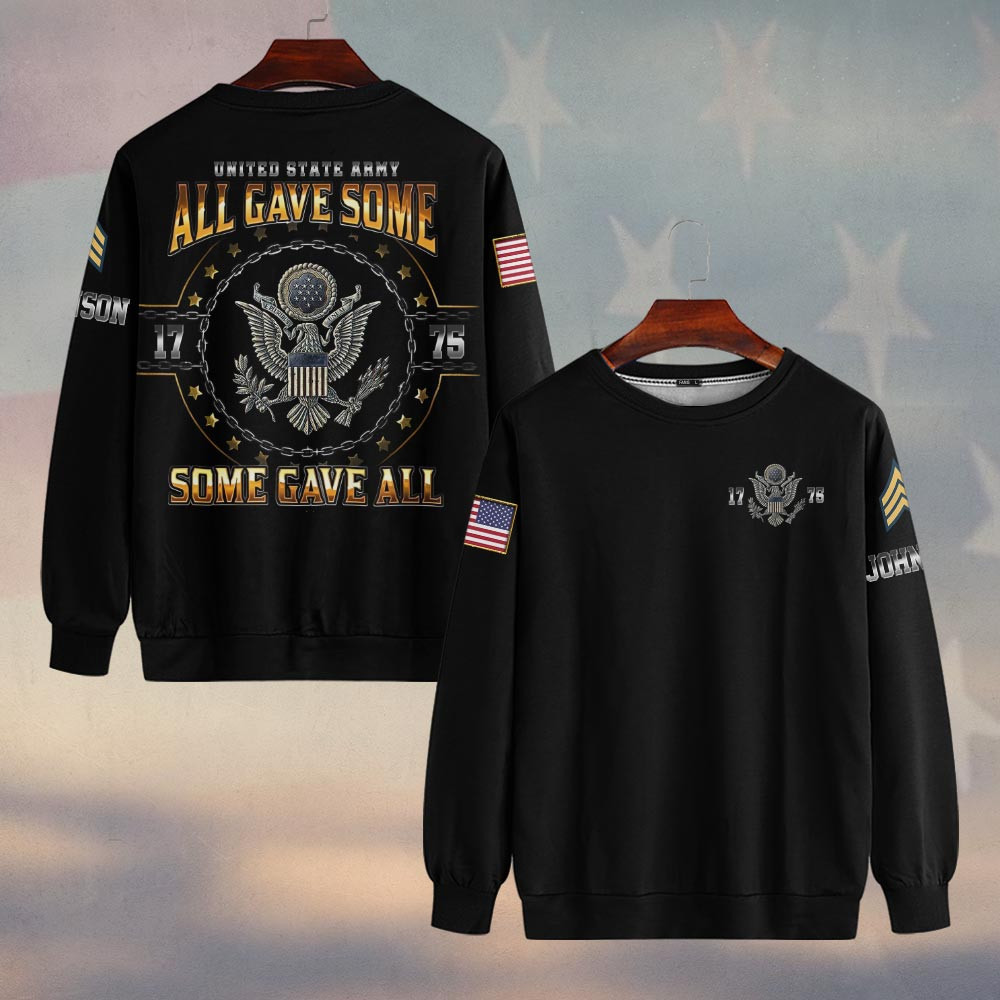 Premium Custom US Army Sweatshirt VPVC750094, Gifts For US Army Veteran, Gifts On Father’s Day, Veterans Day