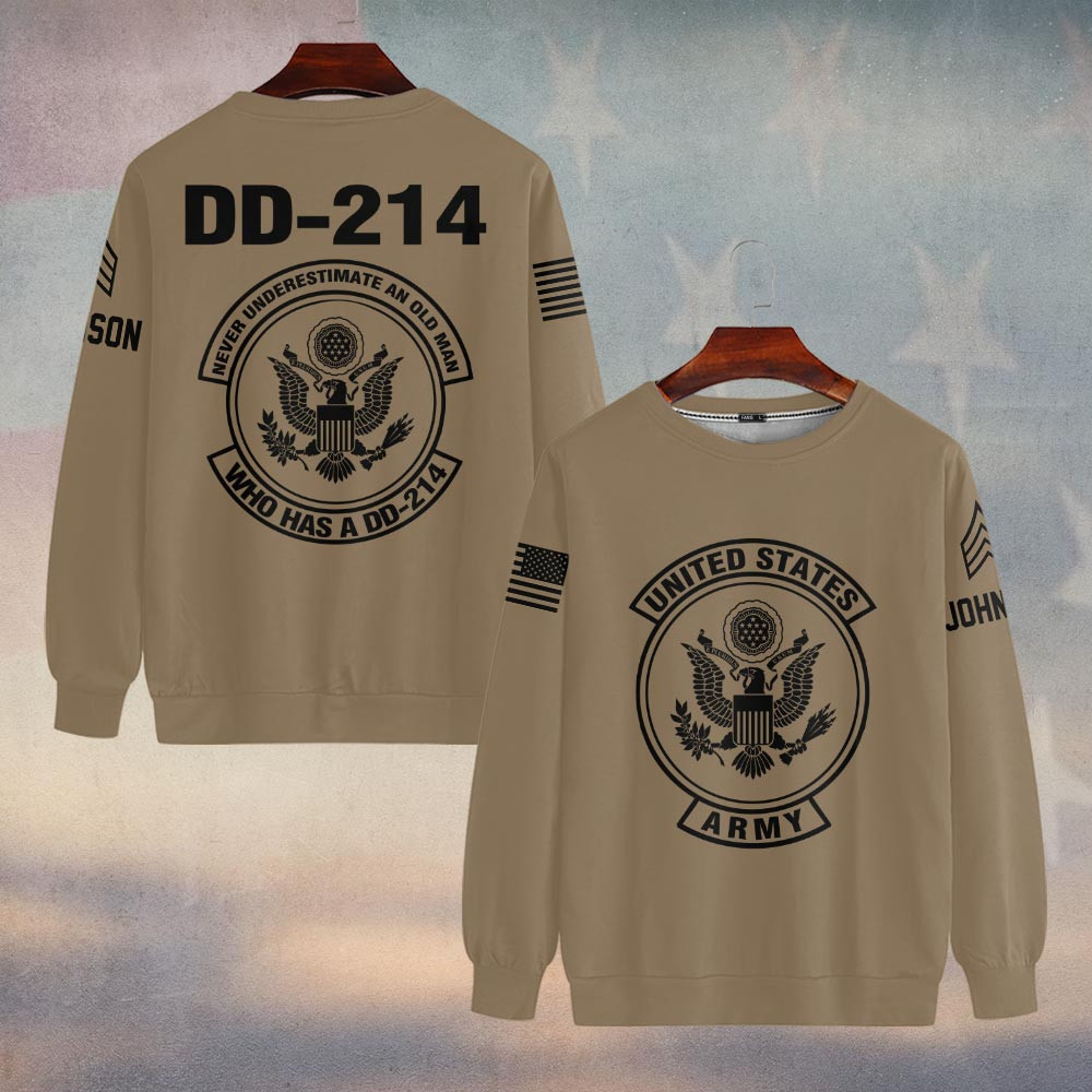 Premium Custom US Army Sweatshirt VPVC750103, Gifts For US Army Veteran, Gifts On Father’s Day, Veterans Day