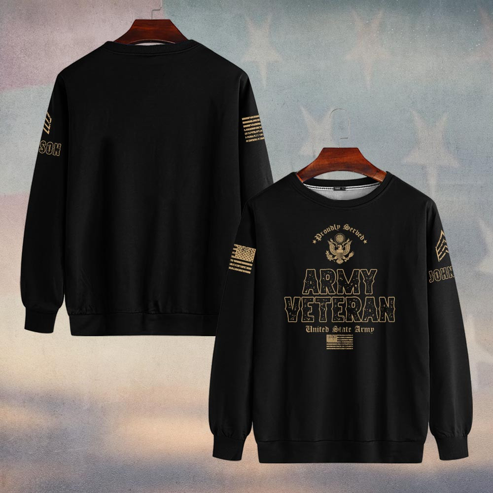 Premium Custom US Army Sweatshirt VPVC750105, Gifts For US Army Veteran, Gifts On Father’s Day, Veterans Day
