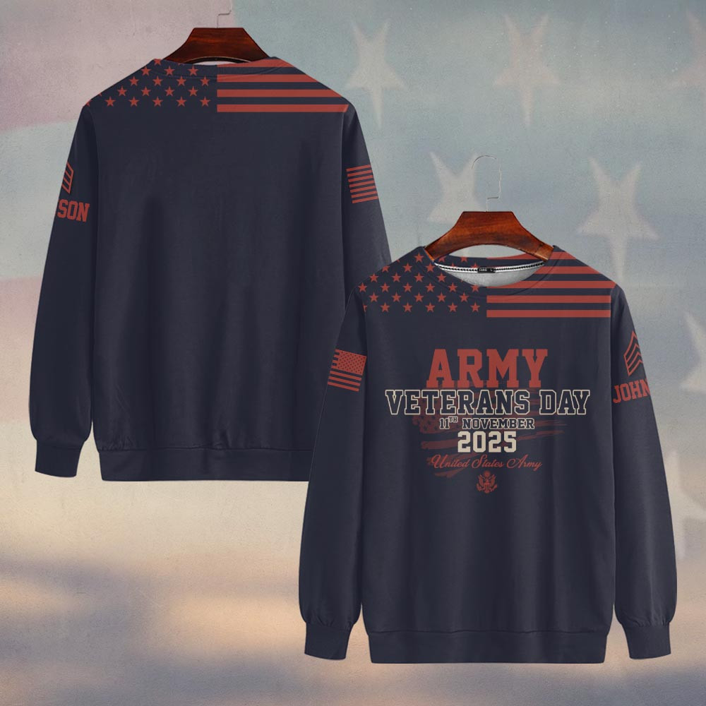Premium Custom US Army Sweatshirt VPVC750107, Gifts For US Army Veteran, Gifts On Father’s Day, Veterans Day