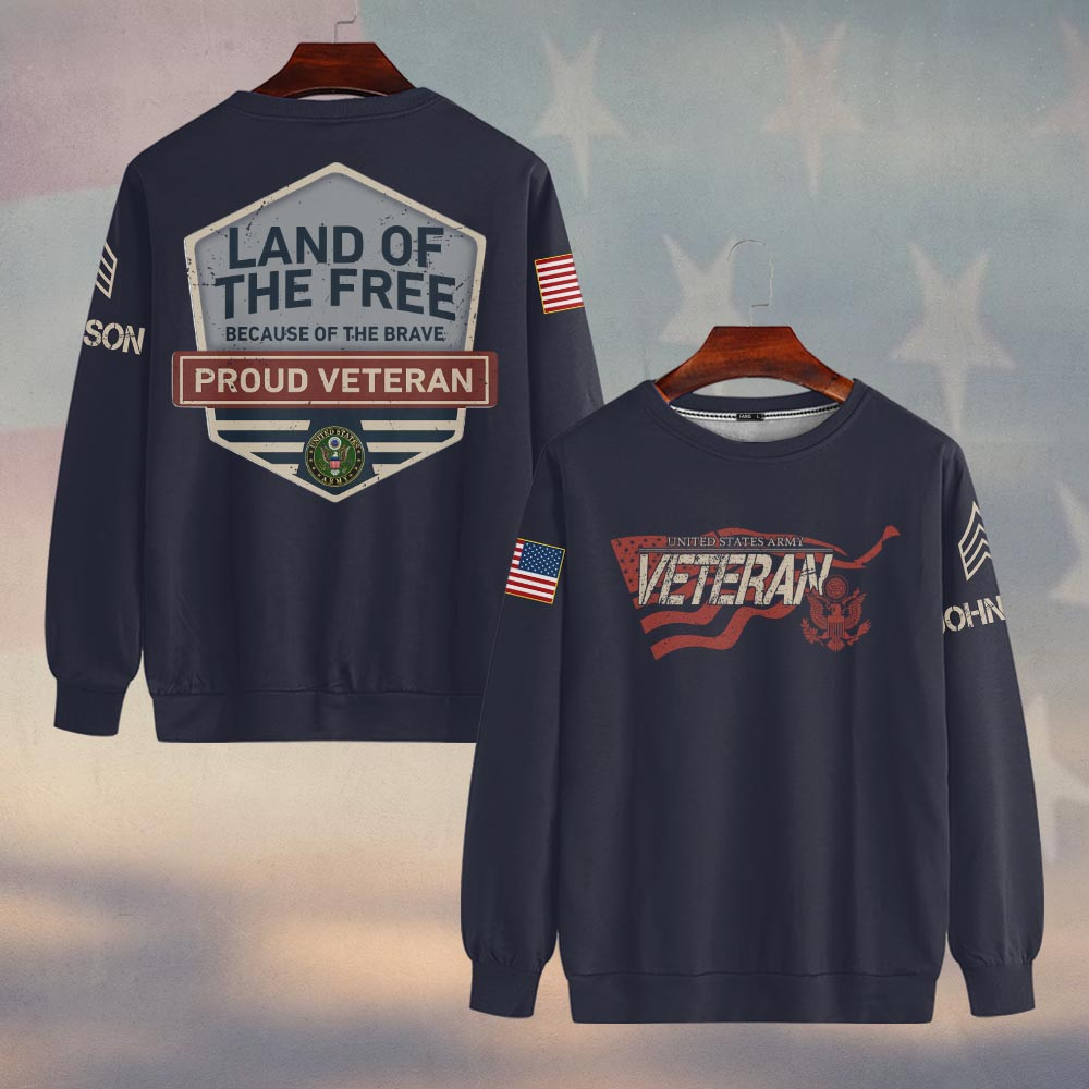Premium Custom US Army Sweatshirt VPVC750108, Gifts For US Army Veteran, Gifts On Father’s Day, Veterans Day
