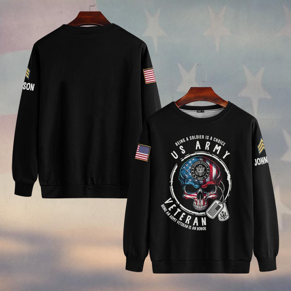 Premium Custom US Army Sweatshirt VPVC750111, Gifts For US Army Veteran, Gifts On Father’s Day, Veterans Day
