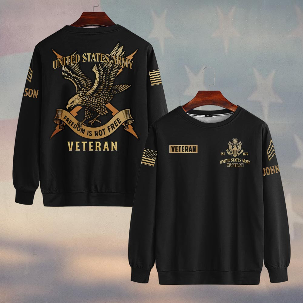 Premium Custom US Army Sweatshirt VPVC750114, Gifts For US Army Veteran, Gifts On Father’s Day, Veterans Day