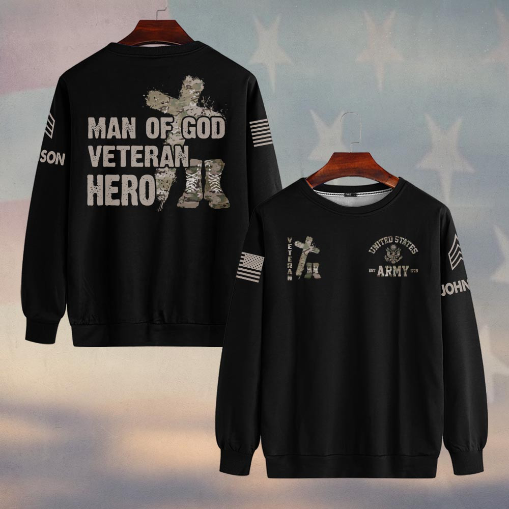 Premium Custom US Army Sweatshirt VPVC750115, Gifts For US Army Veteran, Gifts On Father’s Day, Veterans Day