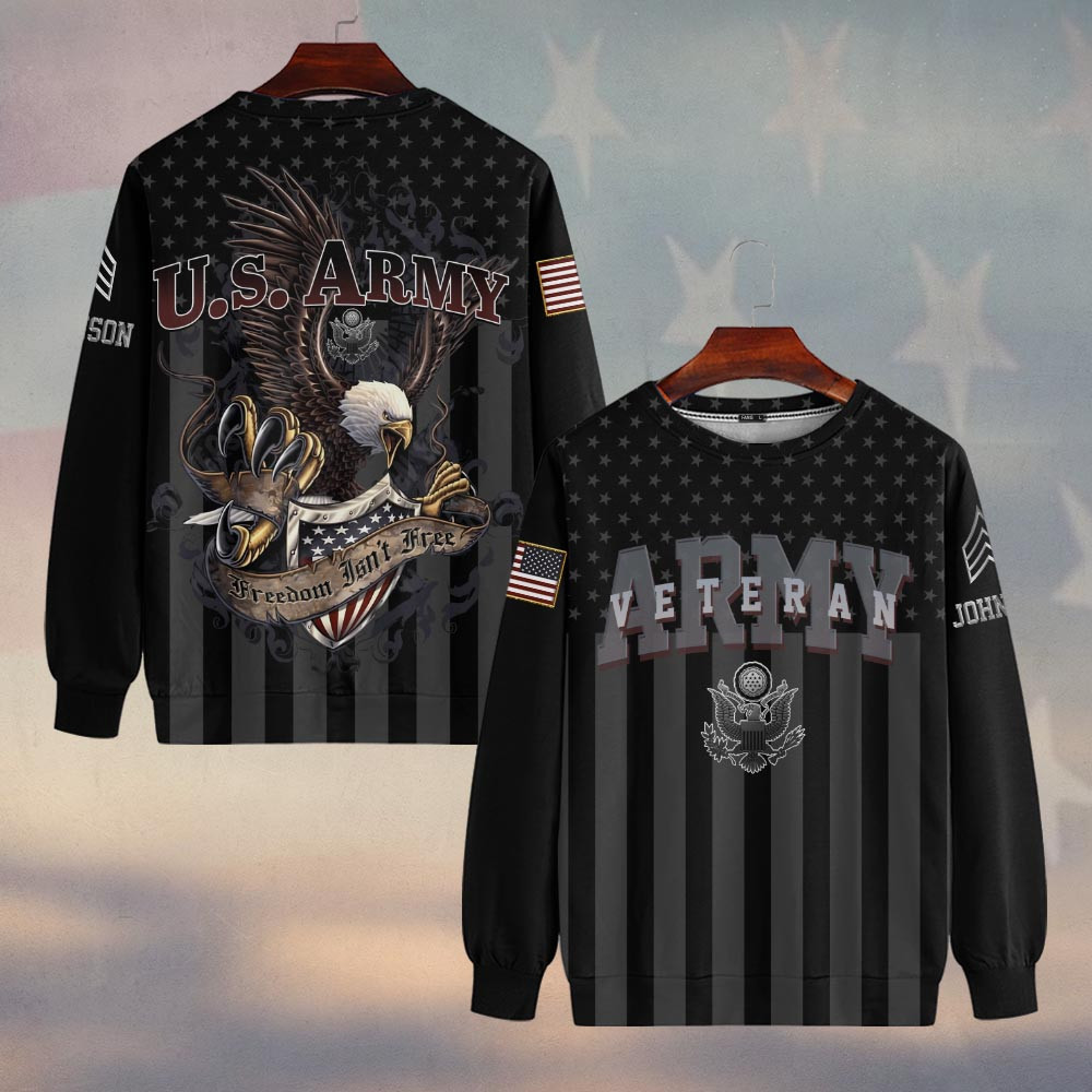 Premium Custom US Army Sweatshirt VPVC750116, Gifts For US Army Veteran, Gifts On Father’s Day, Veterans Day