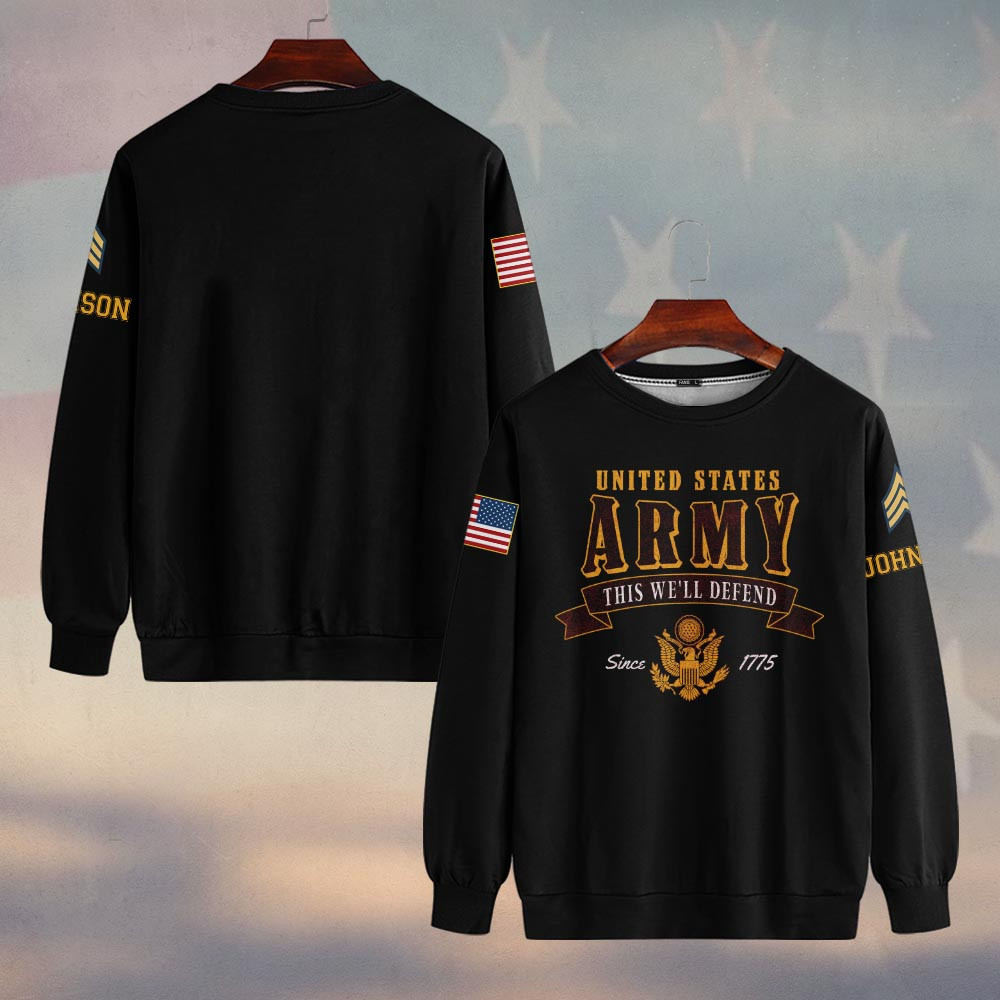 Premium Custom US Army Sweatshirt VPVC750119, Gifts For US Army Veteran, Gifts On Father’s Day, Veterans Day