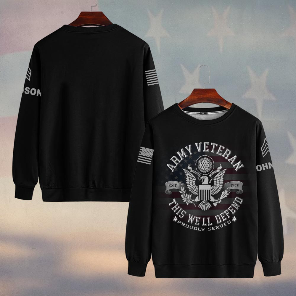 Premium Custom US Army Sweatshirt VPVC750120, Gifts For US Army Veteran, Gifts On Father’s Day, Veterans Day