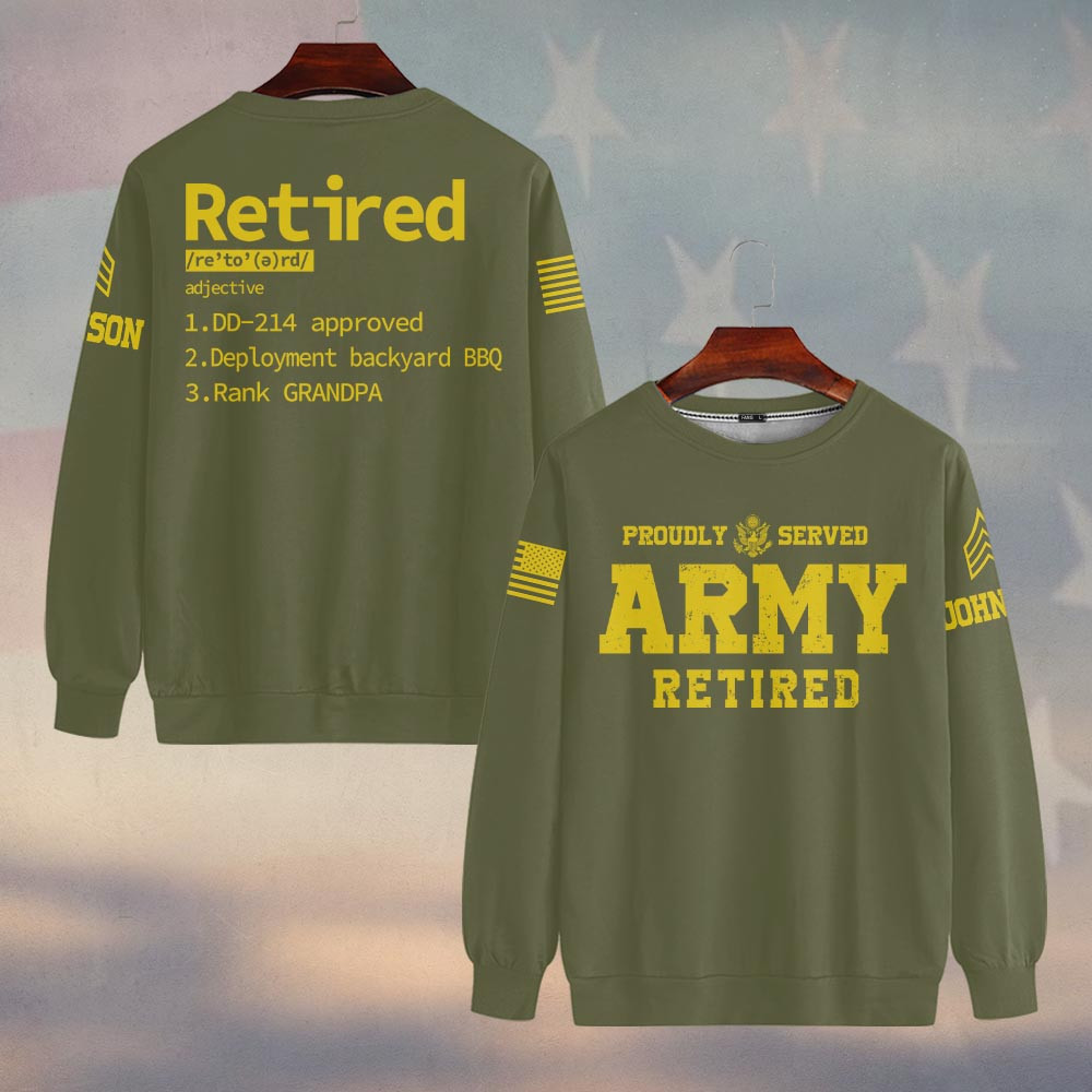 Premium Custom US Army Sweatshirt VPVC750122, Gifts For US Army Veteran, Gifts On Father’s Day, Veterans Day