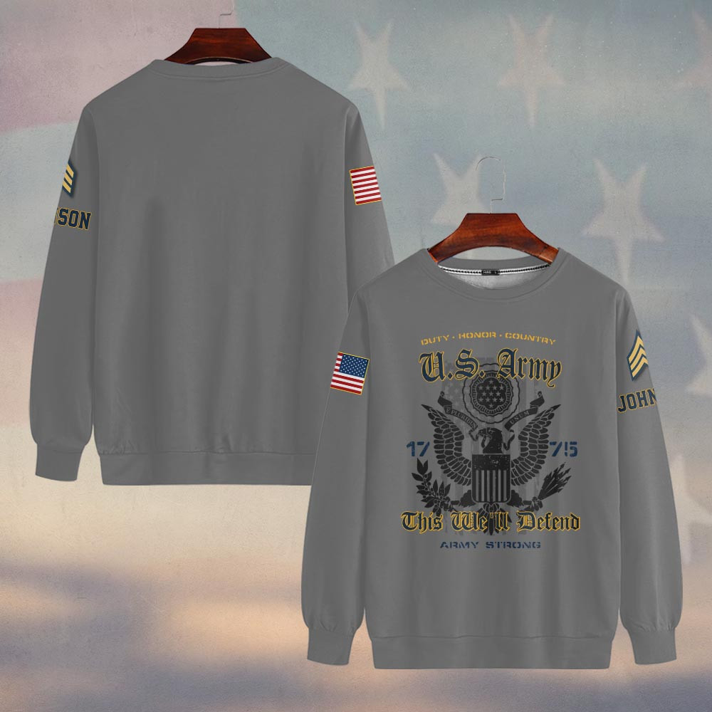 Premium Custom US Army Sweatshirt VPVC750123, Gifts For US Army Veteran, Gifts On Father’s Day, Veterans Day