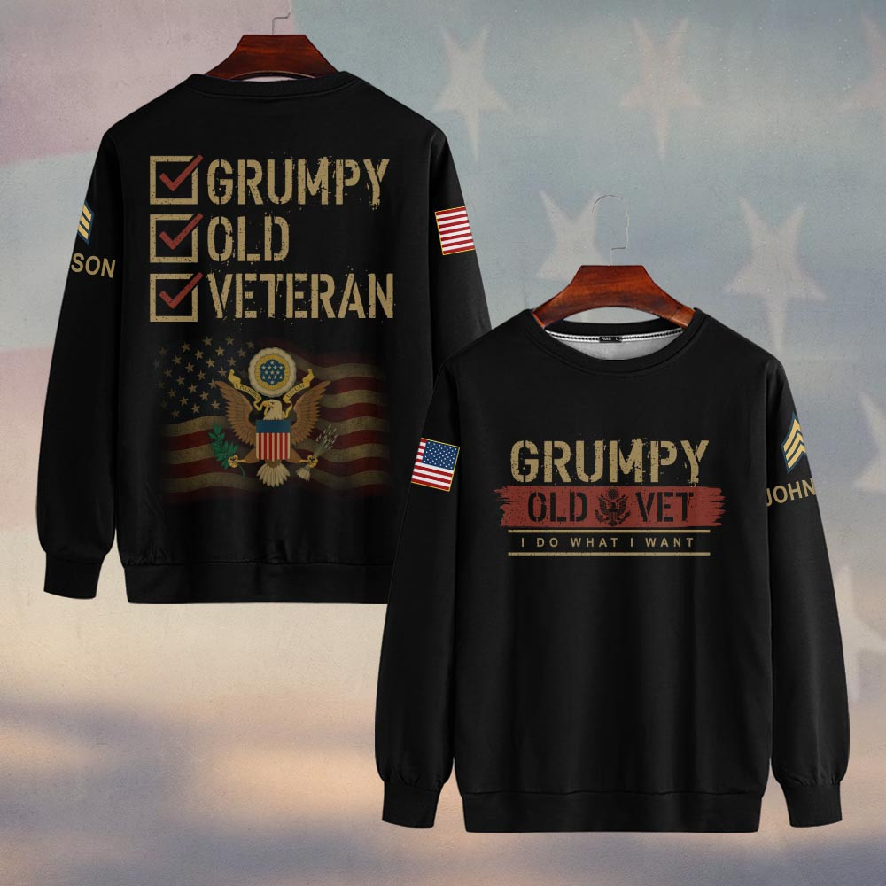 Premium Custom US Army Sweatshirt VPVC750124, Gifts For US Army Veteran, Gifts On Father’s Day, Veterans Day