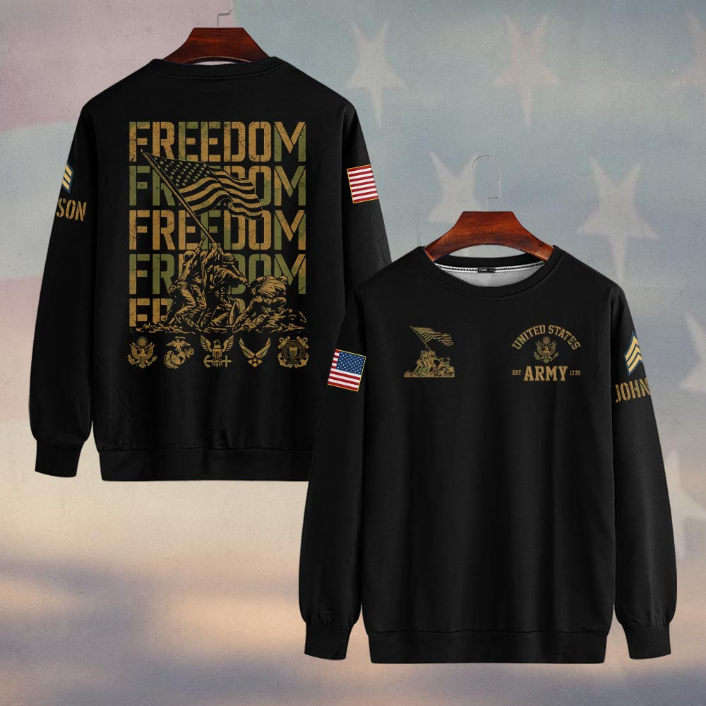 Premium Custom US Army Sweatshirt VPVC750128, Gifts For US Army Veteran, Gifts On Father’s Day, Veterans Day